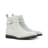 DapperFam Rohan in Light Grey Men's Italian Suede Jodhpur Boot in Light Grey #color_ Light Grey