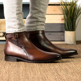 DapperFam Rohan in Med Brown Men's Italian Leather Jodhpur Boot in #color_