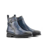 DapperFam Rohan in Navy Men's Italian Leather Jodhpur Boot in Navy #color_ Navy