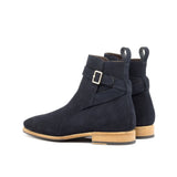 DapperFam Rohan in Navy Men's Lux Suede Jodhpur Boot in #color_