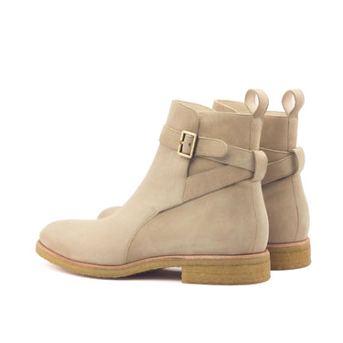 DapperFam Rohan in Taupe Men's Italian Suede Jodhpur Boot in #color_