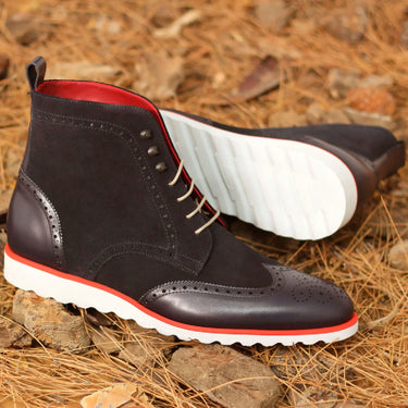 Red Bottom Mens High Top Sneakers, Suede Ankle Boots, Sport Shoes Outdoor  Casual Men Shoes Red Black and Blue
