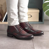 DapperFam Valiant in Burgundy Men's Italian Leather Military Brogue in #color_