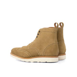 DapperFam Valiant in Camel Men's Lux Suede Military Brogue in #color_