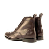 DapperFam Valiant in Dark Brown Men's Italian Leather Military Brogue in #color_