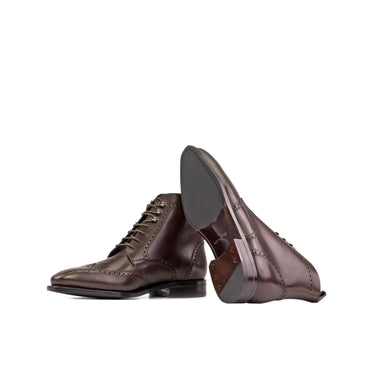 DapperFam Valiant in Dark Brown Men's Italian Leather Military Brogue in #color_