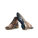 DapperFam Valiant in Fire Men's Hand-Painted Patina Military Brogue in #color_