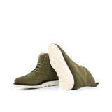 DapperFam Valiant in Khaki Men's Lux Suede Military Brogue in #color_