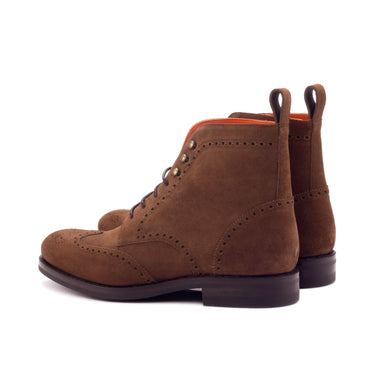 DapperFam Valiant in Med Brown Men's Lux Suede Military Brogue in #color_