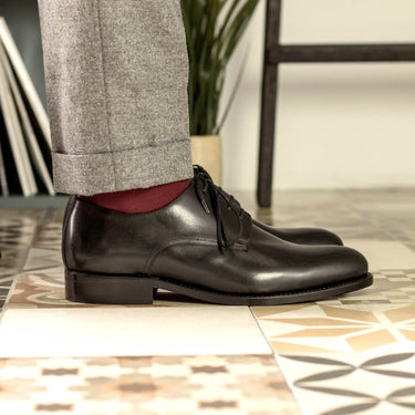 DapperFam Vero in Black Men's Italian Leather Derby in #color_