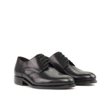 DapperFam Vero in Black Men's Italian Leather Derby in Black #color_ Black