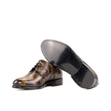 DapperFam Vero in Brown Men's Hand-Painted Patina Derby in #color_