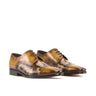 DapperFam Vero in Cognac / Brown Camo Men's Hand-Painted Patina Derby in Cognac / Brown Camo #color_ Cognac / Brown Camo