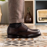 DapperFam Vero in Dark Brown Men's Italian Leather Derby in #color_