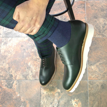 DapperFam Vero in Forest Men's Italian Leather Derby in #color_