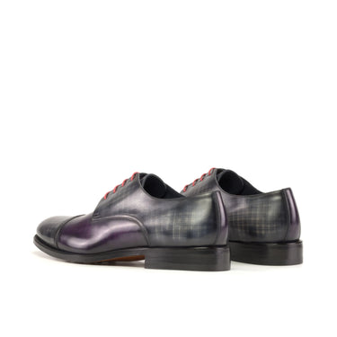 DapperFam Vero in Grey / Purple Men's Hand-Painted Patina Derby in #color_