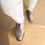 DapperFam Vero in Grey Men's Italian Leather Derby in #color_