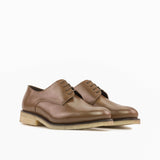 DapperFam Vero in Med Brown Men's Italian Leather Derby in Med Brown #color_ Med Brown