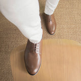 DapperFam Vero in Med Brown Men's Italian Leather Derby in #color_