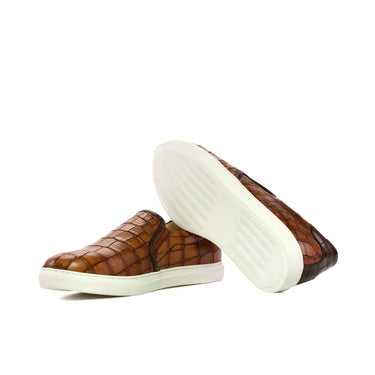 DapperFam Versado in Dark Brown / Med Brown Men's Italian Leather Slip On in #color_