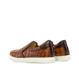 DapperFam Versado in Dark Brown / Med Brown Men's Italian Leather Slip On in #color_