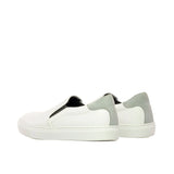 DapperFam Versado in White / Light Grey Men's Italian Suede Slip On in #color_