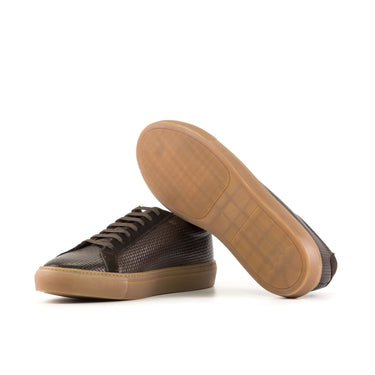 DapperFam Verve in Dark Brown Men's Lux Suede Low Kick in #color_