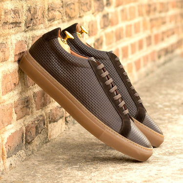 DapperFam Verve in Dark Brown Men's Lux Suede Low Kick in #color_