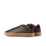 DapperFam Verve in Dark Brown Men's Lux Suede Low Kick in #color_