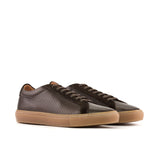 DapperFam Verve in Dark Brown Men's Lux Suede Low Kick in Dark Brown #color_ Dark Brown