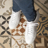 DapperFam Verve in White Men's Italian Leather Low Kick in #color_