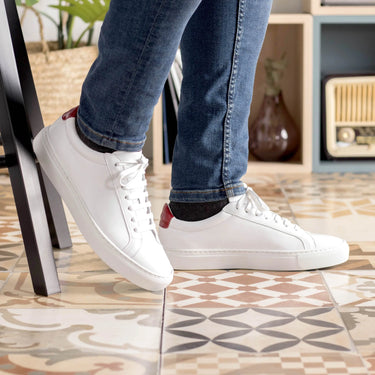 DapperFam Verve in White Men's Italian Leather Low Kick in #color_