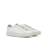 DapperFam Verve in White Men's Italian Leather Low Kick in White D - Standard Width #color_ White D - Standard Width