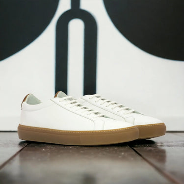 DapperFam Verve in White Men's Italian Leather Low Kick in #color_