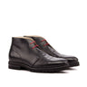 DapperFam Vivace in Black Men's Italian Leather Chukka in Black #color_ Black