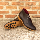 DapperFam Vivace in Dark Brown Men's Italian Leather Chukka in #color_