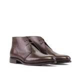 DapperFam Vivace in Dark Brown Men's Italian Leather Chukka in Dark Brown #color_ Dark Brown