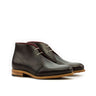 DapperFam Vivace in Dark Brown Men's Italian Leather Chukka in Dark Brown #color_ Dark Brown