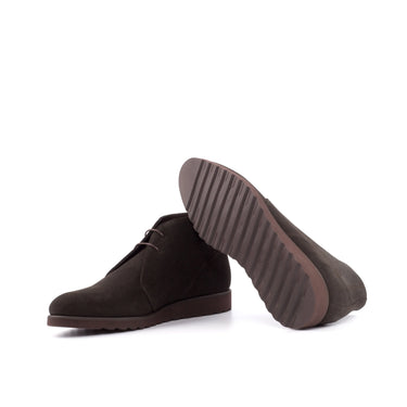 DapperFam Vivace in Dark Brown Men's Lux Suede Chukka in #color_