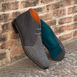 DapperFam Vivace in Dark Grey / Herringbone Men's Flannel & Sartorial Chukka in #color_