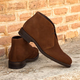 DapperFam Vivace in Med Brown Men's Lux Suede Chukka in #color_