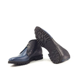 DapperFam Vivace in Navy / Black Men's Italian Leather Chukka in #color_