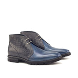 DapperFam Vivace in Navy / Black Men's Italian Leather Chukka in Navy / Black #color_ Navy / Black