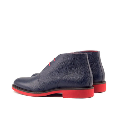 DapperFam Vivace in Navy Men's Italian Pebble Grain Leather Chukka in #color_