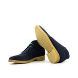 DapperFam Vivace in Navy Men's Lux Suede Chukka in #color_