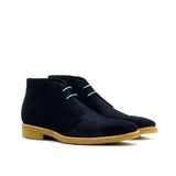 DapperFam Vivace in Navy Men's Lux Suede Chukka in Navy #color_ Navy