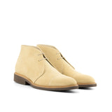 DapperFam Vivace in Sand Men's Lux Suede Chukka in Sand #color_ Sand