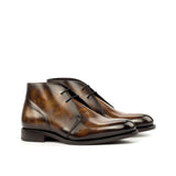 DapperFam Vivace in Tobacco Men's Hand-Painted Patina Chukka in Tobacco #color_ Tobacco