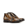 DapperFam Vivace in Tobacco Men's Hand-Painted Patina Chukka in Tobacco #color_ Tobacco