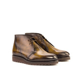 DapperFam Vivace in Tobacco Men's Hand-Painted Patina Chukka in Tobacco #color_ Tobacco